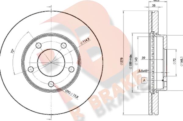 R Brake 78RBD23272 - Гальмівний диск autozip.com.ua