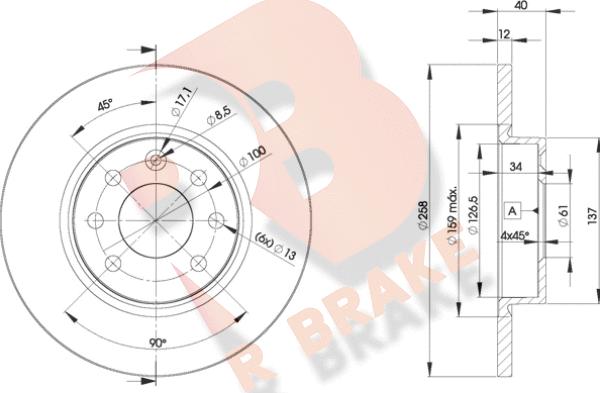 R Brake 78RBD22947 - Гальмівний диск autozip.com.ua