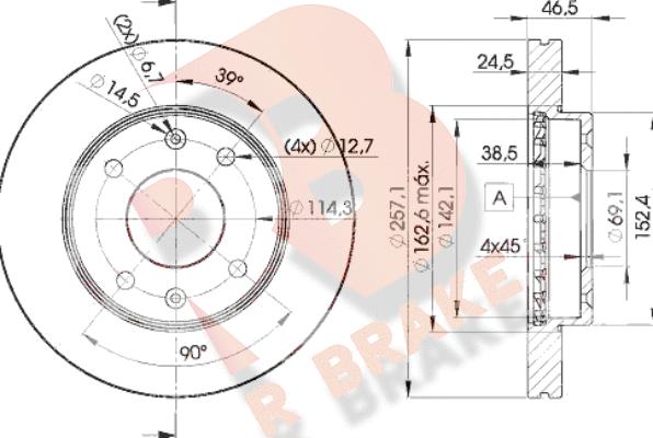 R Brake 78RBD22902 - Гальмівний диск autozip.com.ua