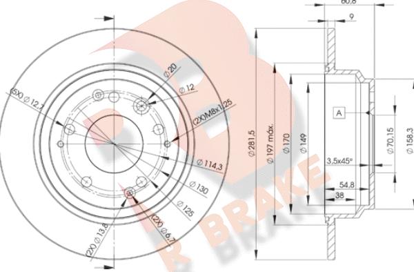 R Brake 78RBD22469 - Гальмівний диск autozip.com.ua