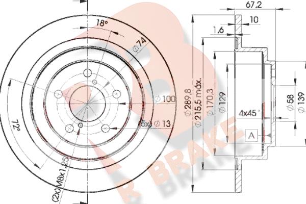 R Brake 78RBD22670 - Гальмівний диск autozip.com.ua