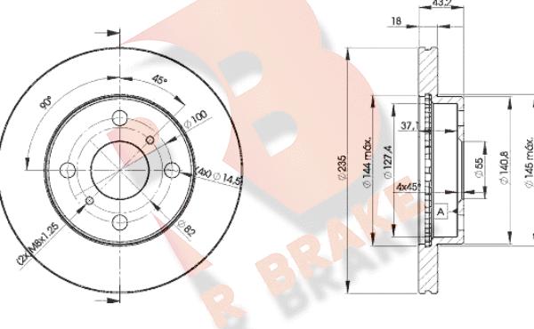 R Brake 78RBD22020 - Гальмівний диск autozip.com.ua