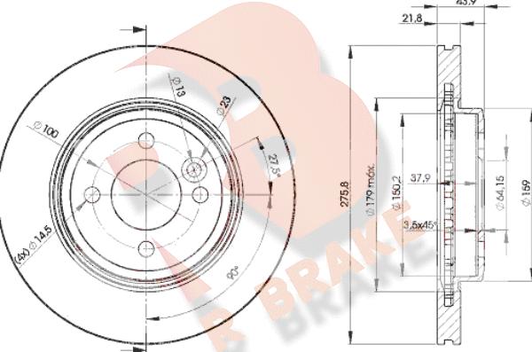 R Brake 78RBD22891 - Гальмівний диск autozip.com.ua