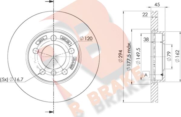 R Brake 78RBD22898 - Гальмівний диск autozip.com.ua