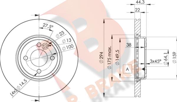 R Brake 78RBD22892 - Гальмівний диск autozip.com.ua