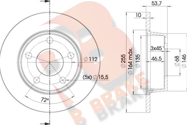 R Brake 78RBD22880 - Гальмівний диск autozip.com.ua