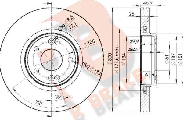 R Brake 78RBD22235 - Гальмівний диск autozip.com.ua