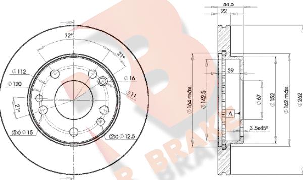 R Brake 78RBD27560 - Гальмівний диск autozip.com.ua