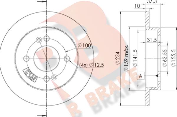 R Brake 78RBD27520 - Гальмівний диск autozip.com.ua