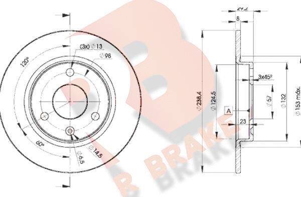 R Brake 78RBD27199 - Гальмівний диск autozip.com.ua