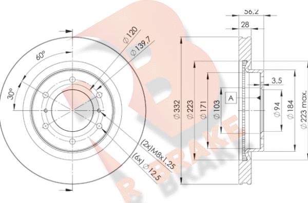 R Brake 78RBD27113 - Гальмівний диск autozip.com.ua