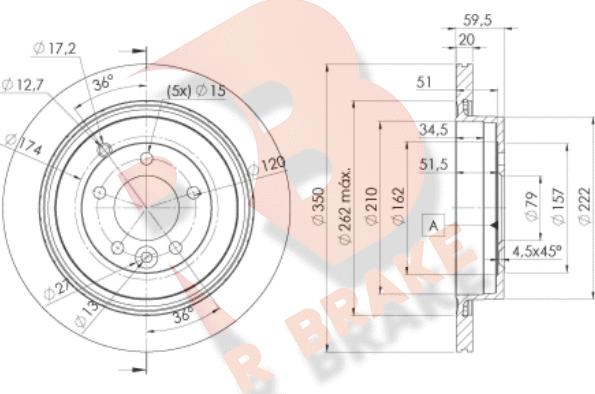 R Brake 78RBD27363 - Гальмівний диск autozip.com.ua