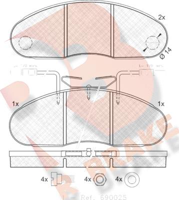 R Brake RB0994 - Гальмівні колодки, дискові гальма autozip.com.ua