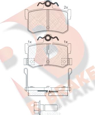 R Brake RB0995-701 - Гальмівні колодки, дискові гальма autozip.com.ua