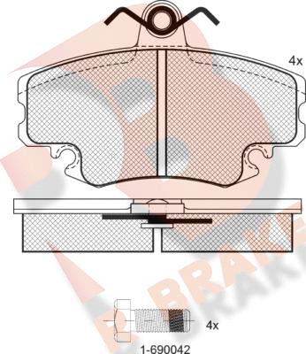 R Brake RB0993-204 - Гальмівні колодки, дискові гальма autozip.com.ua