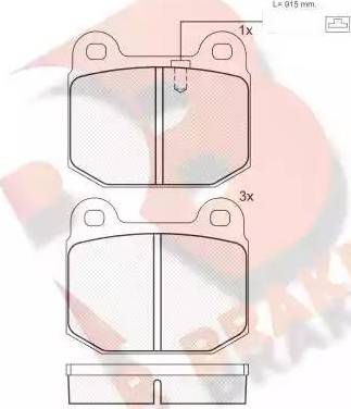 R Brake RB0946 - Гальмівні колодки, дискові гальма autozip.com.ua