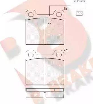 R Brake RB0947 - Гальмівні колодки, дискові гальма autozip.com.ua