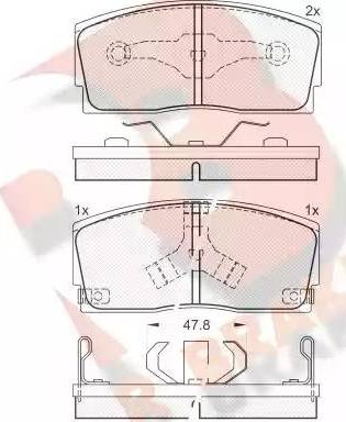 R Brake RB0951 - Гальмівні колодки, дискові гальма autozip.com.ua