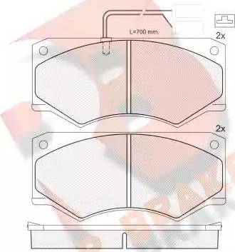 R Brake RB0964 - Гальмівні колодки, дискові гальма autozip.com.ua