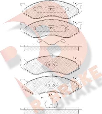 R Brake RB0968 - Гальмівні колодки, дискові гальма autozip.com.ua