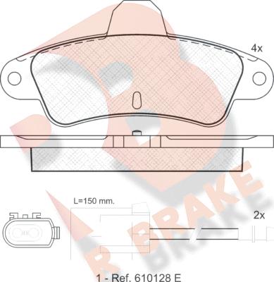 R Brake RB0919 - Гальмівні колодки, дискові гальма autozip.com.ua