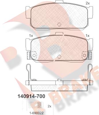 R Brake RB0914-700 - Гальмівні колодки, дискові гальма autozip.com.ua