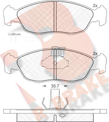 R Brake RB0932 - Гальмівні колодки, дискові гальма autozip.com.ua