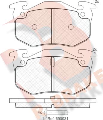 R Brake RB0929 - Гальмівні колодки, дискові гальма autozip.com.ua