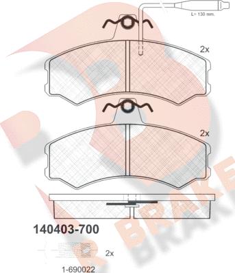 R Brake RB0403-700 - Гальмівні колодки, дискові гальма autozip.com.ua