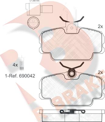 R Brake RB0419-006 - Гальмівні колодки, дискові гальма autozip.com.ua