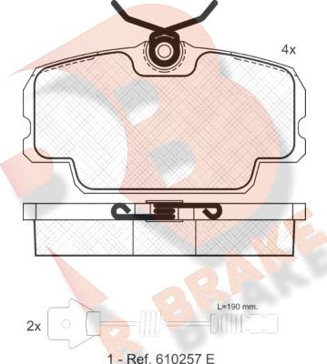 R Brake RB0419-203 - Гальмівні колодки, дискові гальма autozip.com.ua