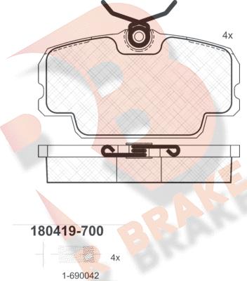 R Brake RB0419-700 - Гальмівні колодки, дискові гальма autozip.com.ua