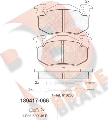 R Brake RB0417 - Гальмівні колодки, дискові гальма autozip.com.ua