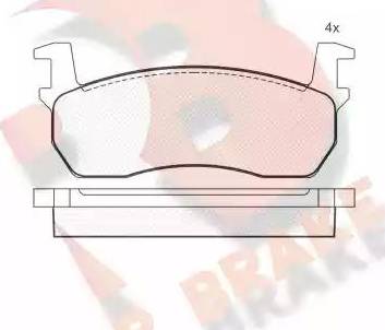 R Brake RB0424 - Гальмівні колодки, дискові гальма autozip.com.ua