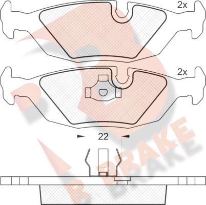 R Brake RB0422 - Гальмівні колодки, дискові гальма autozip.com.ua