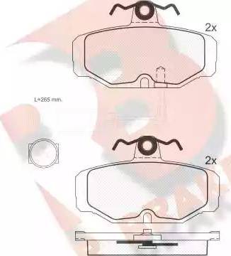 R Brake RB0598 - Гальмівні колодки, дискові гальма autozip.com.ua