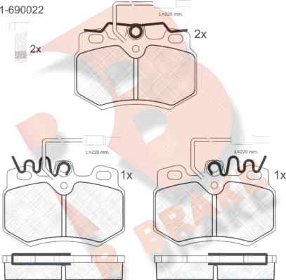 R Brake RB0553-203 - Гальмівні колодки, дискові гальма autozip.com.ua