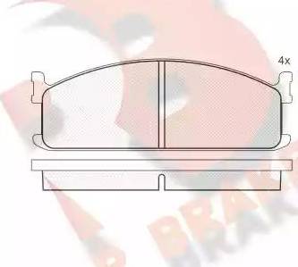 R Brake RB0521 - Гальмівні колодки, дискові гальма autozip.com.ua