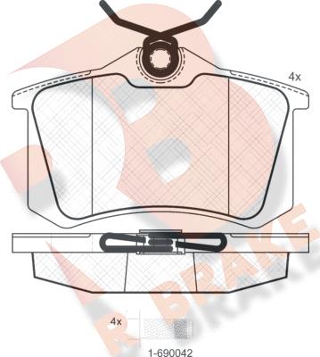 R Brake RB0697-700 - Гальмівні колодки, дискові гальма autozip.com.ua