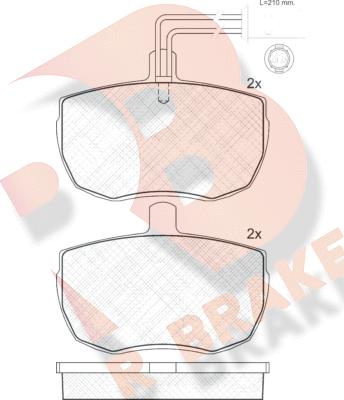 R Brake RB0671 - Гальмівні колодки, дискові гальма autozip.com.ua