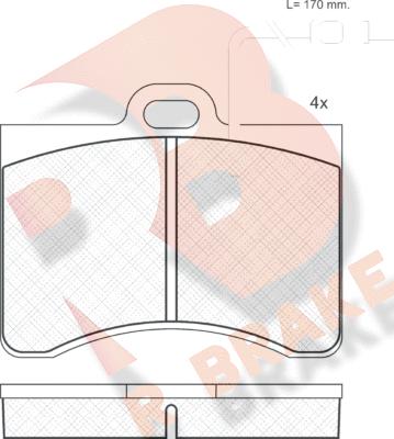 R Brake RB0175 - Гальмівні колодки, дискові гальма autozip.com.ua