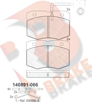 R Brake RB0891 - Гальмівні колодки, дискові гальма autozip.com.ua