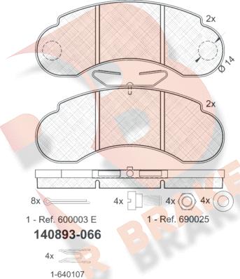 R Brake RB0893 - Гальмівні колодки, дискові гальма autozip.com.ua