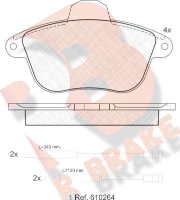 R Brake RB0857 - Гальмівні колодки, дискові гальма autozip.com.ua