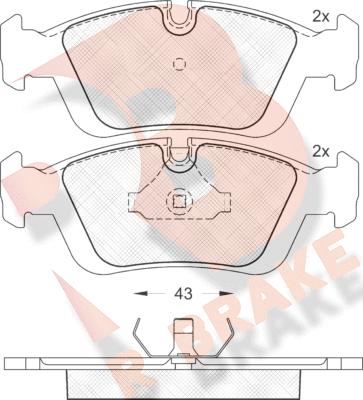 R Brake RB0801 - Гальмівні колодки, дискові гальма autozip.com.ua