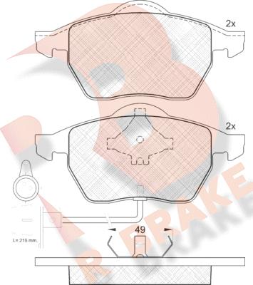 R Brake RB0808 - Гальмівні колодки, дискові гальма autozip.com.ua