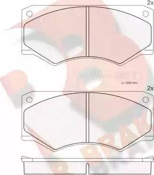 R Brake RB0814 - Гальмівні колодки, дискові гальма autozip.com.ua