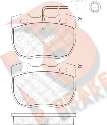 R Brake RB0839-203 - Гальмівні колодки, дискові гальма autozip.com.ua