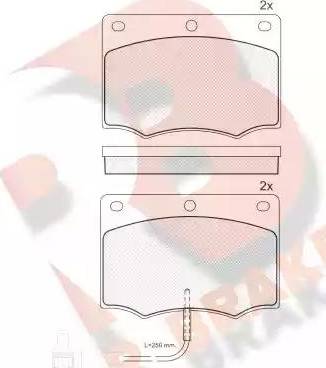 R Brake RB0335 - Гальмівні колодки, дискові гальма autozip.com.ua