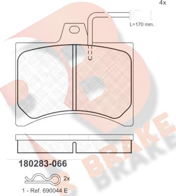 R Brake RB0283 - Гальмівні колодки, дискові гальма autozip.com.ua